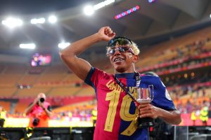 Lamine Yamal After Winning the La Liga Title with Barcelona